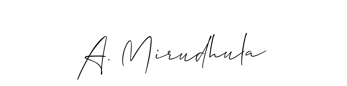 This is the best signature style for the A. Mirudhula name. Also you like these signature font (Allison_Script). Mix name signature. A. Mirudhula signature style 2 images and pictures png
