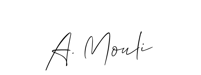 This is the best signature style for the A. Mouli name. Also you like these signature font (Allison_Script). Mix name signature. A. Mouli signature style 2 images and pictures png