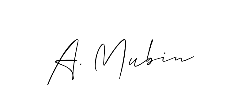 Allison_Script is a professional signature style that is perfect for those who want to add a touch of class to their signature. It is also a great choice for those who want to make their signature more unique. Get A. Mubin name to fancy signature for free. A. Mubin signature style 2 images and pictures png