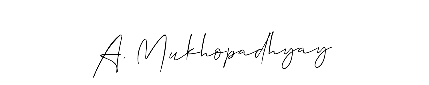 Also we have A. Mukhopadhyay name is the best signature style. Create professional handwritten signature collection using Allison_Script autograph style. A. Mukhopadhyay signature style 2 images and pictures png