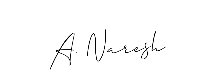 Allison_Script is a professional signature style that is perfect for those who want to add a touch of class to their signature. It is also a great choice for those who want to make their signature more unique. Get A. Naresh name to fancy signature for free. A. Naresh signature style 2 images and pictures png