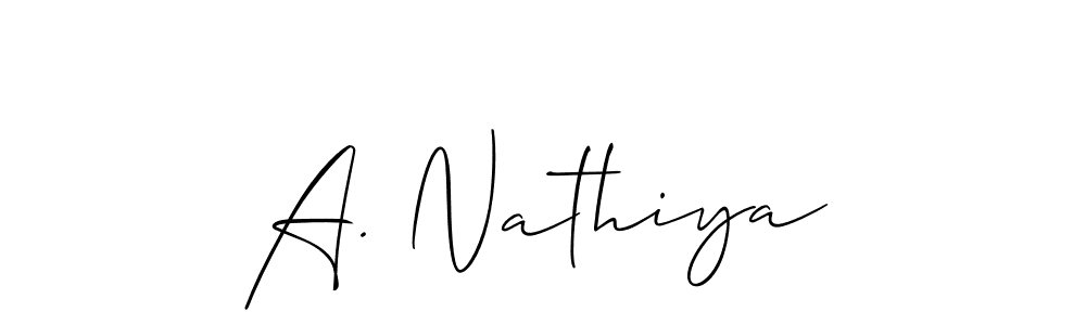 How to Draw A. Nathiya signature style? Allison_Script is a latest design signature styles for name A. Nathiya. A. Nathiya signature style 2 images and pictures png