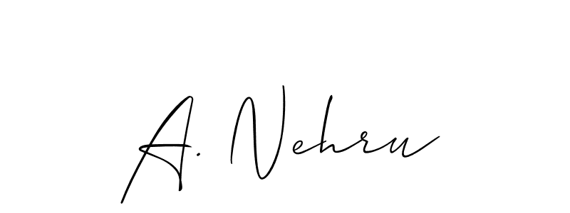 It looks lik you need a new signature style for name A. Nehru. Design unique handwritten (Allison_Script) signature with our free signature maker in just a few clicks. A. Nehru signature style 2 images and pictures png