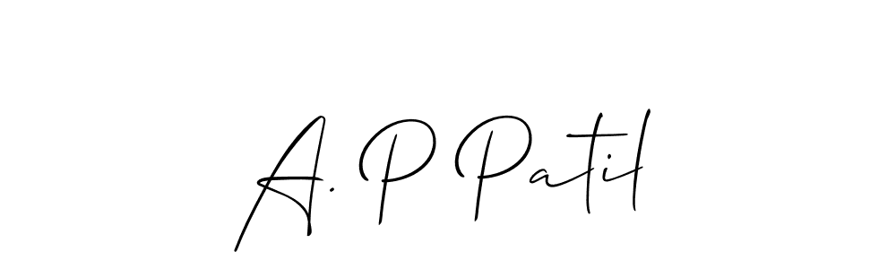 Create a beautiful signature design for name A. P Patil. With this signature (Allison_Script) fonts, you can make a handwritten signature for free. A. P Patil signature style 2 images and pictures png