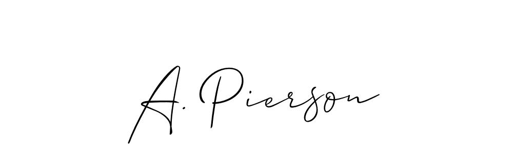 Design your own signature with our free online signature maker. With this signature software, you can create a handwritten (Allison_Script) signature for name A. Pierson. A. Pierson signature style 2 images and pictures png