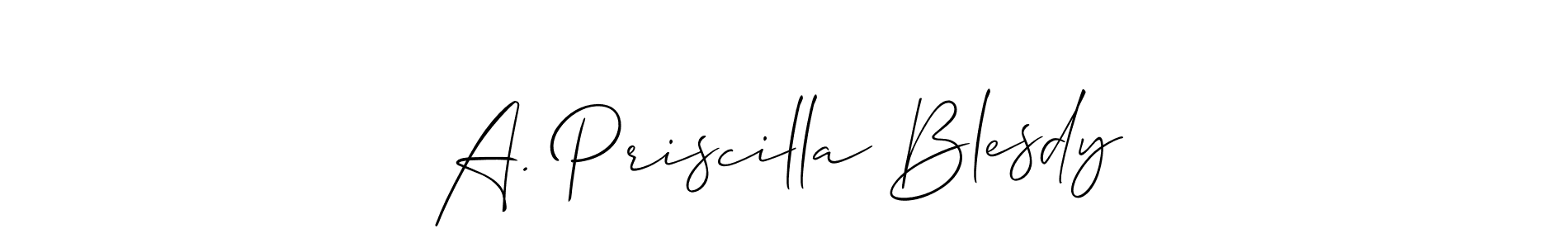 Use a signature maker to create a handwritten signature online. With this signature software, you can design (Allison_Script) your own signature for name A. Priscilla Blesdy. A. Priscilla Blesdy signature style 2 images and pictures png