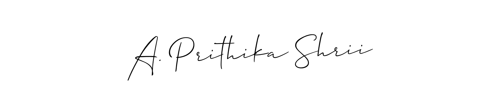 Also You can easily find your signature by using the search form. We will create A. Prithika Shrii name handwritten signature images for you free of cost using Allison_Script sign style. A. Prithika Shrii signature style 2 images and pictures png