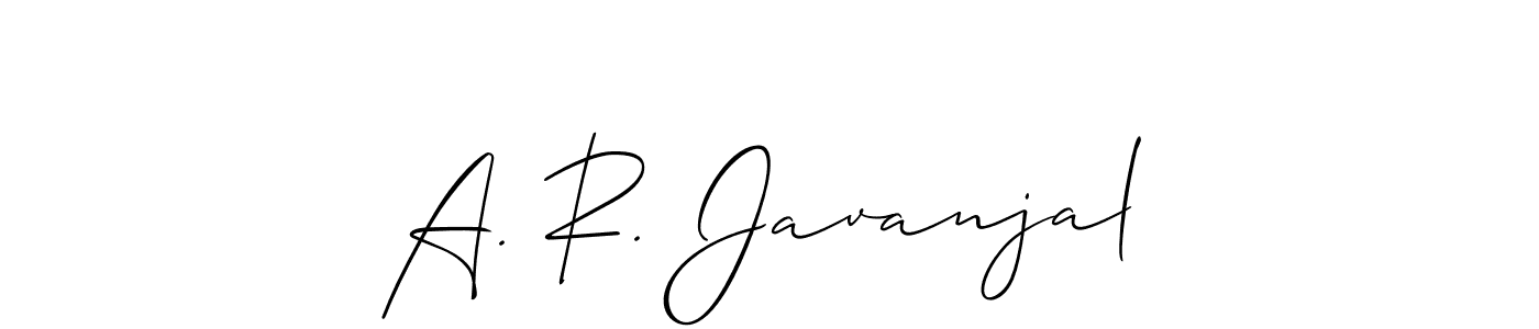 if you are searching for the best signature style for your name A. R. Javanjal. so please give up your signature search. here we have designed multiple signature styles  using Allison_Script. A. R. Javanjal signature style 2 images and pictures png