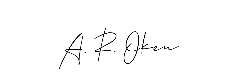 if you are searching for the best signature style for your name A. R. Oken. so please give up your signature search. here we have designed multiple signature styles  using Allison_Script. A. R. Oken signature style 2 images and pictures png