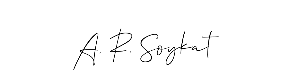 if you are searching for the best signature style for your name A. R. Soykat. so please give up your signature search. here we have designed multiple signature styles  using Allison_Script. A. R. Soykat signature style 2 images and pictures png