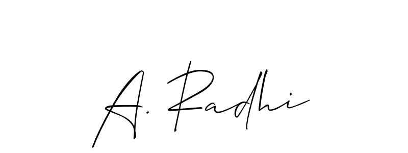 This is the best signature style for the A. Radhi name. Also you like these signature font (Allison_Script). Mix name signature. A. Radhi signature style 2 images and pictures png