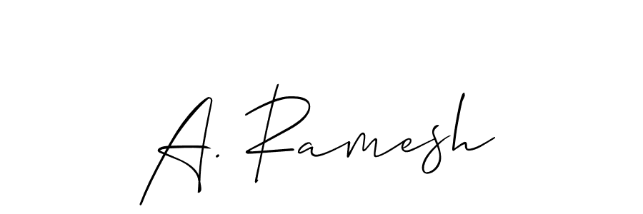 How to make A. Ramesh name signature. Use Allison_Script style for creating short signs online. This is the latest handwritten sign. A. Ramesh signature style 2 images and pictures png