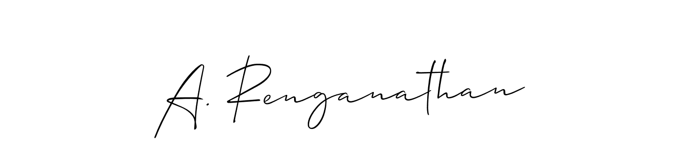 Allison_Script is a professional signature style that is perfect for those who want to add a touch of class to their signature. It is also a great choice for those who want to make their signature more unique. Get A. Renganathan name to fancy signature for free. A. Renganathan signature style 2 images and pictures png