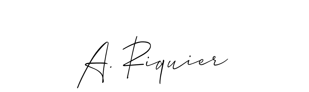 Make a short A. Riquier signature style. Manage your documents anywhere anytime using Allison_Script. Create and add eSignatures, submit forms, share and send files easily. A. Riquier signature style 2 images and pictures png