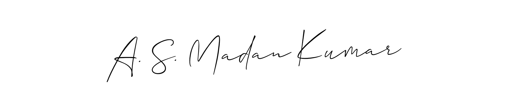 Also You can easily find your signature by using the search form. We will create A. S. Madan Kumar name handwritten signature images for you free of cost using Allison_Script sign style. A. S. Madan Kumar signature style 2 images and pictures png