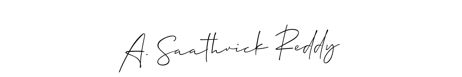 A. Saathvick Reddy stylish signature style. Best Handwritten Sign (Allison_Script) for my name. Handwritten Signature Collection Ideas for my name A. Saathvick Reddy. A. Saathvick Reddy signature style 2 images and pictures png