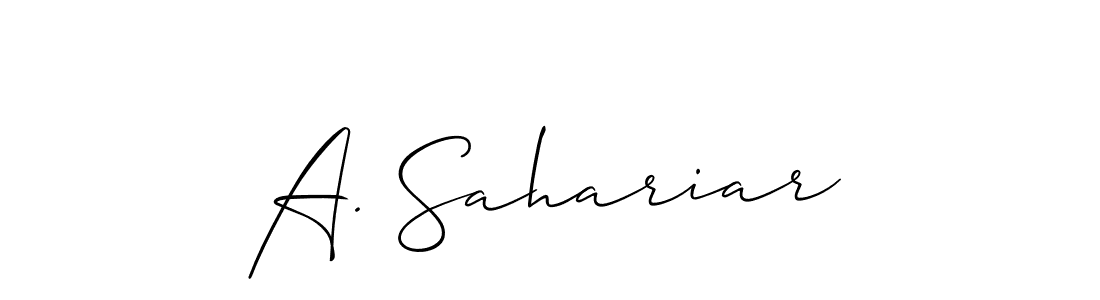 Once you've used our free online signature maker to create your best signature Allison_Script style, it's time to enjoy all of the benefits that A. Sahariar name signing documents. A. Sahariar signature style 2 images and pictures png