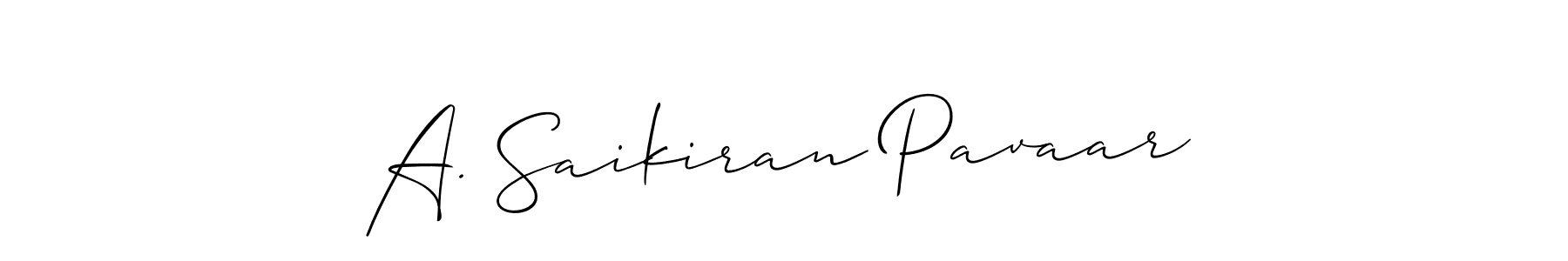 Also You can easily find your signature by using the search form. We will create A. Saikiran Pavaar name handwritten signature images for you free of cost using Allison_Script sign style. A. Saikiran Pavaar signature style 2 images and pictures png