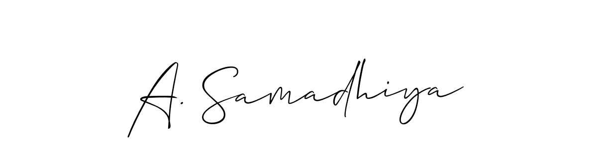 Use a signature maker to create a handwritten signature online. With this signature software, you can design (Allison_Script) your own signature for name A. Samadhiya. A. Samadhiya signature style 2 images and pictures png