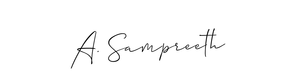 How to Draw A. Sampreeth signature style? Allison_Script is a latest design signature styles for name A. Sampreeth. A. Sampreeth signature style 2 images and pictures png