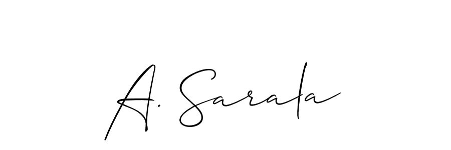 Once you've used our free online signature maker to create your best signature Allison_Script style, it's time to enjoy all of the benefits that A. Sarala name signing documents. A. Sarala signature style 2 images and pictures png