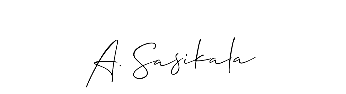 Similarly Allison_Script is the best handwritten signature design. Signature creator online .You can use it as an online autograph creator for name A. Sasikala. A. Sasikala signature style 2 images and pictures png