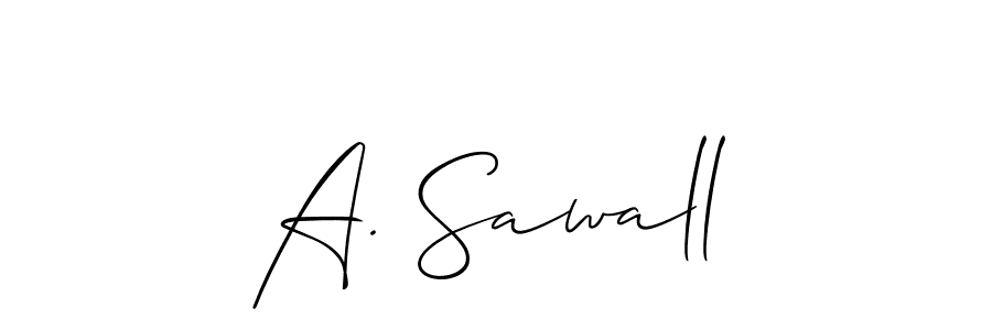 Also You can easily find your signature by using the search form. We will create A. Sawall name handwritten signature images for you free of cost using Allison_Script sign style. A. Sawall signature style 2 images and pictures png