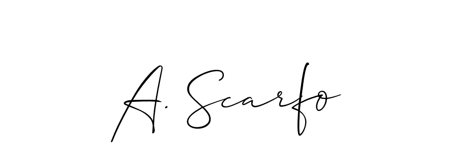 How to make A. Scarfo signature? Allison_Script is a professional autograph style. Create handwritten signature for A. Scarfo name. A. Scarfo signature style 2 images and pictures png