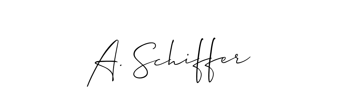 How to make A. Schiffer signature? Allison_Script is a professional autograph style. Create handwritten signature for A. Schiffer name. A. Schiffer signature style 2 images and pictures png