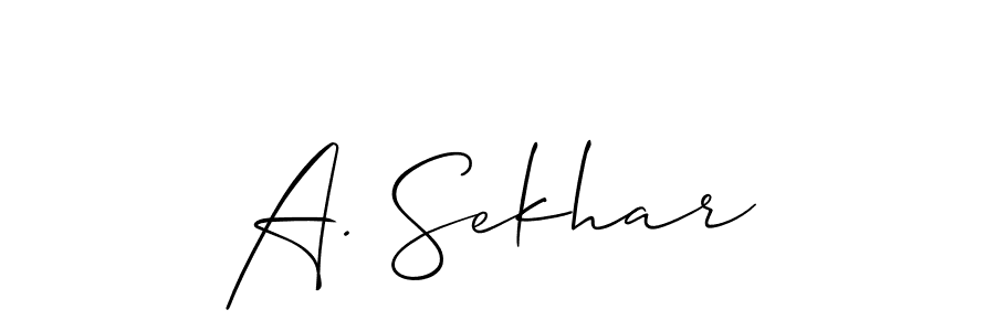 Also You can easily find your signature by using the search form. We will create A. Sekhar name handwritten signature images for you free of cost using Allison_Script sign style. A. Sekhar signature style 2 images and pictures png