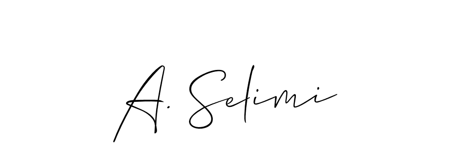 Also we have A. Selimi name is the best signature style. Create professional handwritten signature collection using Allison_Script autograph style. A. Selimi signature style 2 images and pictures png