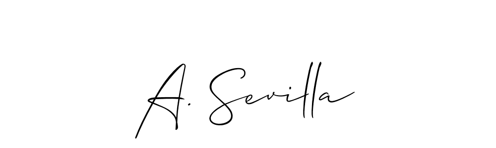 How to make A. Sevilla name signature. Use Allison_Script style for creating short signs online. This is the latest handwritten sign. A. Sevilla signature style 2 images and pictures png