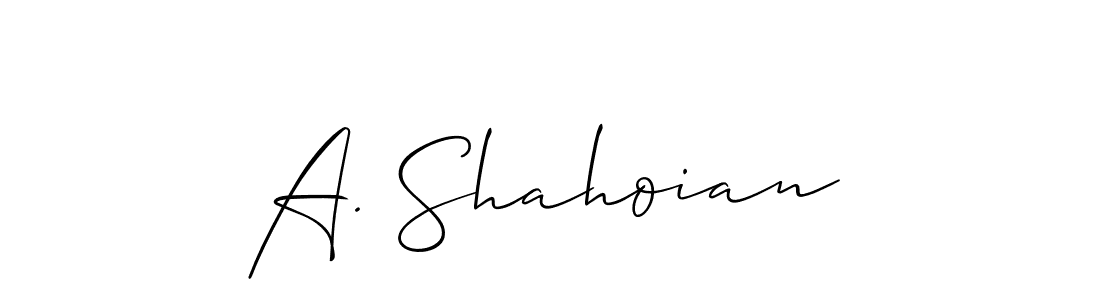 Once you've used our free online signature maker to create your best signature Allison_Script style, it's time to enjoy all of the benefits that A. Shahoian name signing documents. A. Shahoian signature style 2 images and pictures png