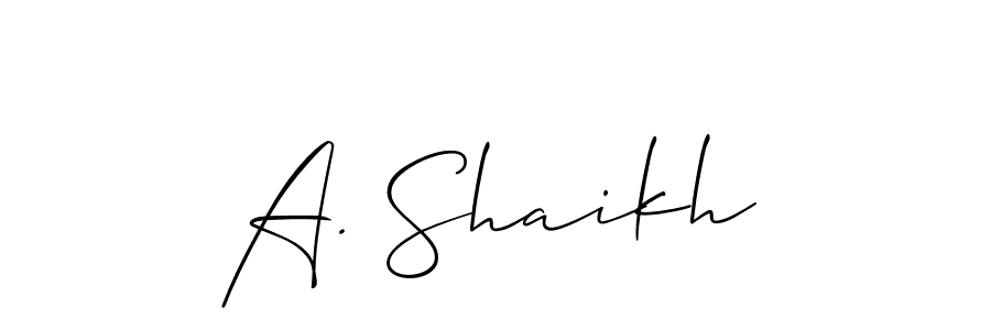 It looks lik you need a new signature style for name A. Shaikh. Design unique handwritten (Allison_Script) signature with our free signature maker in just a few clicks. A. Shaikh signature style 2 images and pictures png