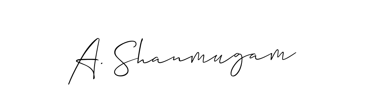 Also we have A. Shanmugam name is the best signature style. Create professional handwritten signature collection using Allison_Script autograph style. A. Shanmugam signature style 2 images and pictures png