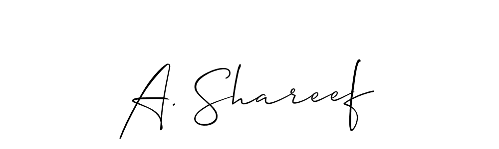 It looks lik you need a new signature style for name A. Shareef. Design unique handwritten (Allison_Script) signature with our free signature maker in just a few clicks. A. Shareef signature style 2 images and pictures png