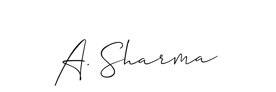 Make a short A. Sharma signature style. Manage your documents anywhere anytime using Allison_Script. Create and add eSignatures, submit forms, share and send files easily. A. Sharma signature style 2 images and pictures png
