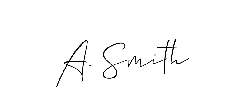 Make a beautiful signature design for name A. Smith. With this signature (Allison_Script) style, you can create a handwritten signature for free. A. Smith signature style 2 images and pictures png