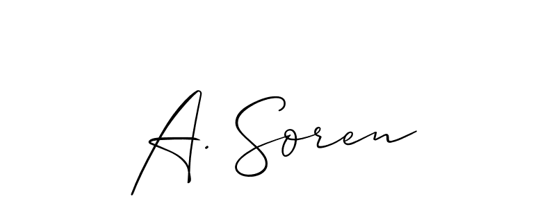 How to make A. Soren signature? Allison_Script is a professional autograph style. Create handwritten signature for A. Soren name. A. Soren signature style 2 images and pictures png