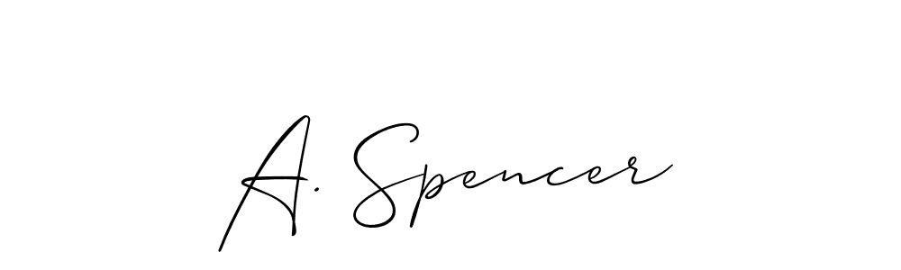 How to make A. Spencer name signature. Use Allison_Script style for creating short signs online. This is the latest handwritten sign. A. Spencer signature style 2 images and pictures png