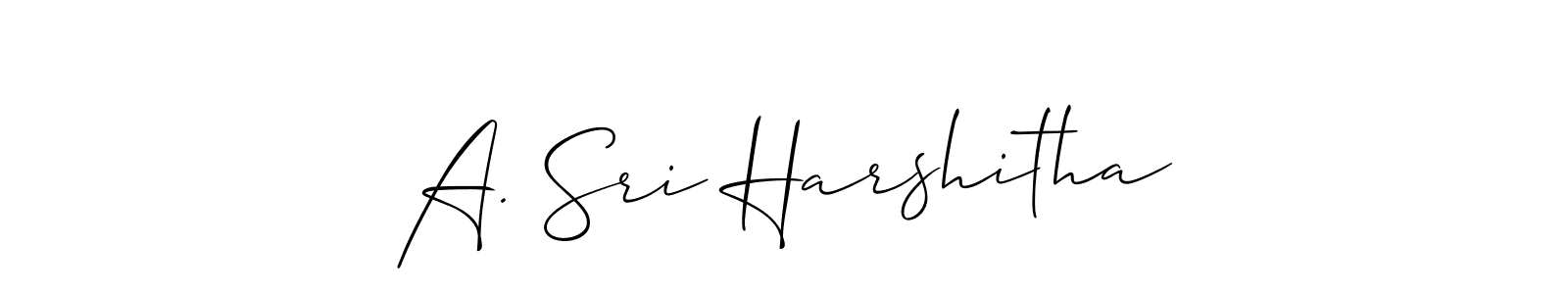 Use a signature maker to create a handwritten signature online. With this signature software, you can design (Allison_Script) your own signature for name A. Sri Harshitha. A. Sri Harshitha signature style 2 images and pictures png