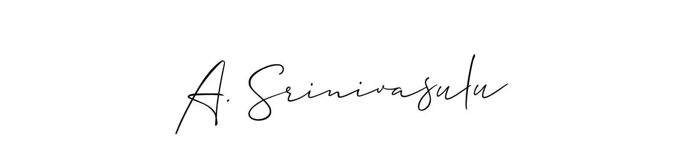 Also You can easily find your signature by using the search form. We will create A. Srinivasulu name handwritten signature images for you free of cost using Allison_Script sign style. A. Srinivasulu signature style 2 images and pictures png