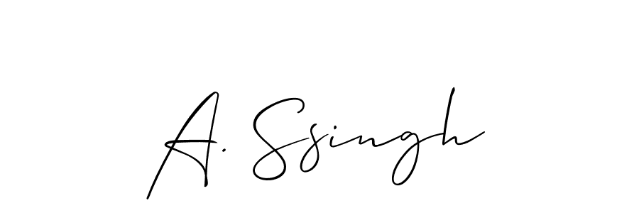 Design your own signature with our free online signature maker. With this signature software, you can create a handwritten (Allison_Script) signature for name A. Ssingh. A. Ssingh signature style 2 images and pictures png