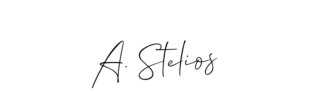 Design your own signature with our free online signature maker. With this signature software, you can create a handwritten (Allison_Script) signature for name A. Stelios. A. Stelios signature style 2 images and pictures png