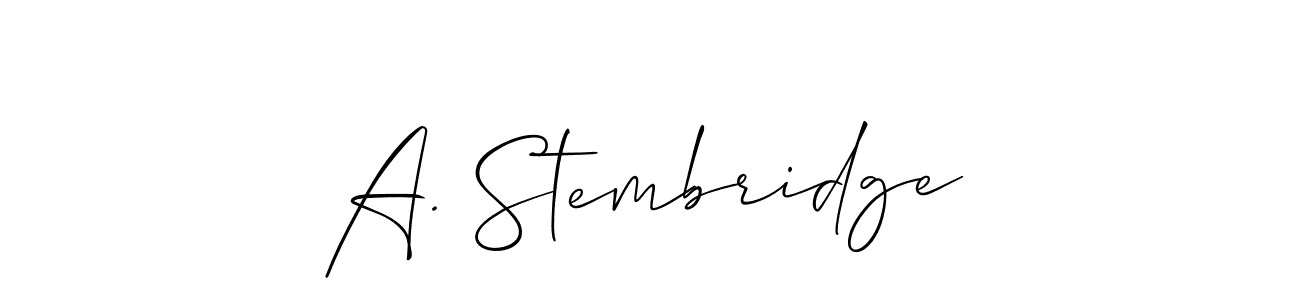 Similarly Allison_Script is the best handwritten signature design. Signature creator online .You can use it as an online autograph creator for name A. Stembridge. A. Stembridge signature style 2 images and pictures png