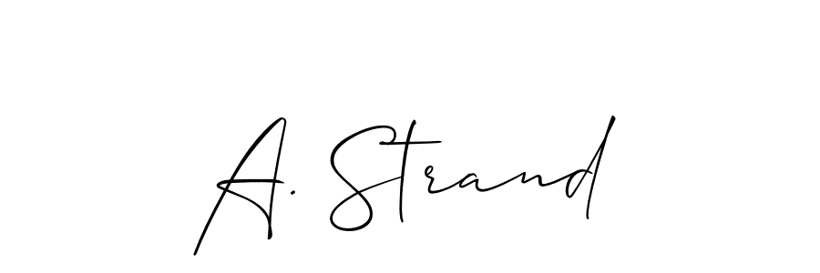 Design your own signature with our free online signature maker. With this signature software, you can create a handwritten (Allison_Script) signature for name A. Strand. A. Strand signature style 2 images and pictures png