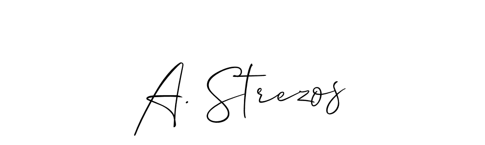 Also You can easily find your signature by using the search form. We will create A. Strezos name handwritten signature images for you free of cost using Allison_Script sign style. A. Strezos signature style 2 images and pictures png