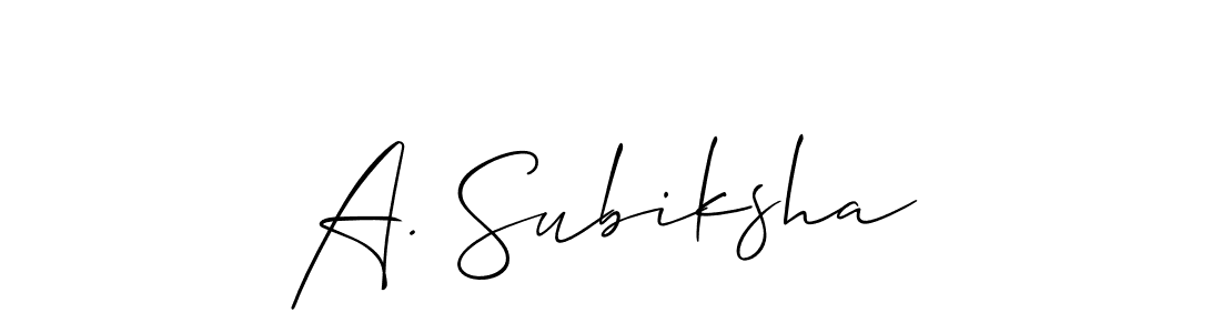 You can use this online signature creator to create a handwritten signature for the name A. Subiksha. This is the best online autograph maker. A. Subiksha signature style 2 images and pictures png