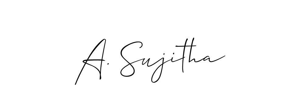 Make a short A. Sujitha signature style. Manage your documents anywhere anytime using Allison_Script. Create and add eSignatures, submit forms, share and send files easily. A. Sujitha signature style 2 images and pictures png