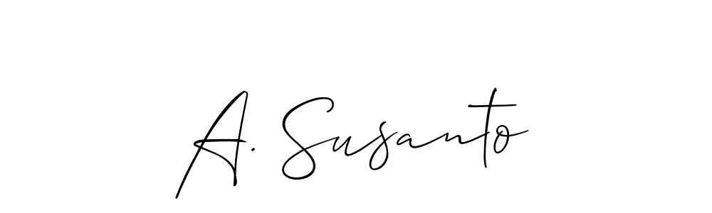 See photos of A. Susanto official signature by Spectra . Check more albums & portfolios. Read reviews & check more about Allison_Script font. A. Susanto signature style 2 images and pictures png